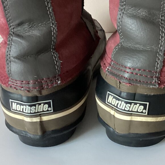 Northside Kathmandu Women Snow Red Suede Boots Size 10 Insulated Waterproof - Picture 6 of 15